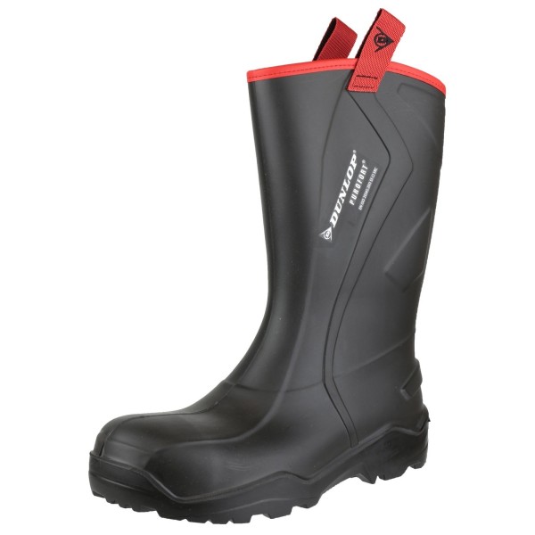 Dunlop Purofort+ Rugged Full Safety Wellington Boots 41 EU för män Black 41 EUR