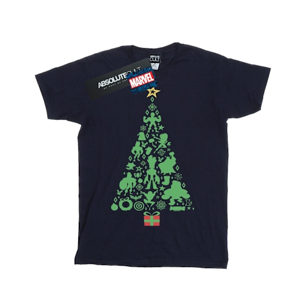 Marvel Mens Avengers Christmas Tree T-Shirt XL Marinblå Navy Blue XL