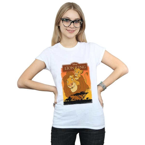 Disney Womens/Ladies Lejonkungen Simba och Mufasa Cotton T-Sh White M