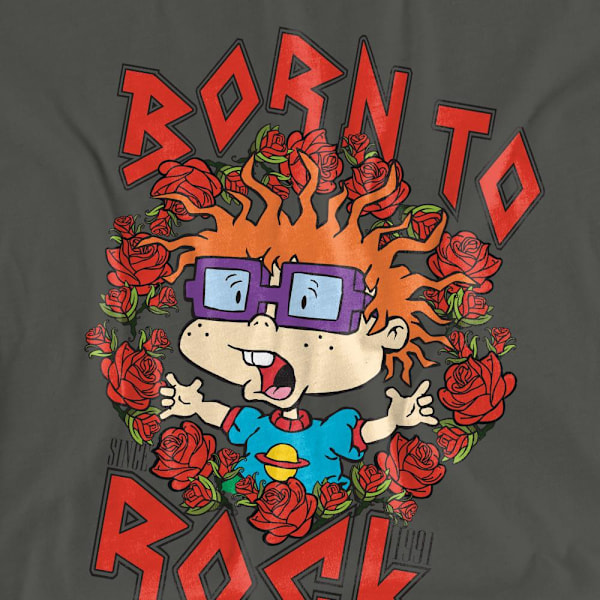 Rugrats Unisex Vuxen Chucky Was Born To Rock T-Shirt M Kolgrå Charcoal M