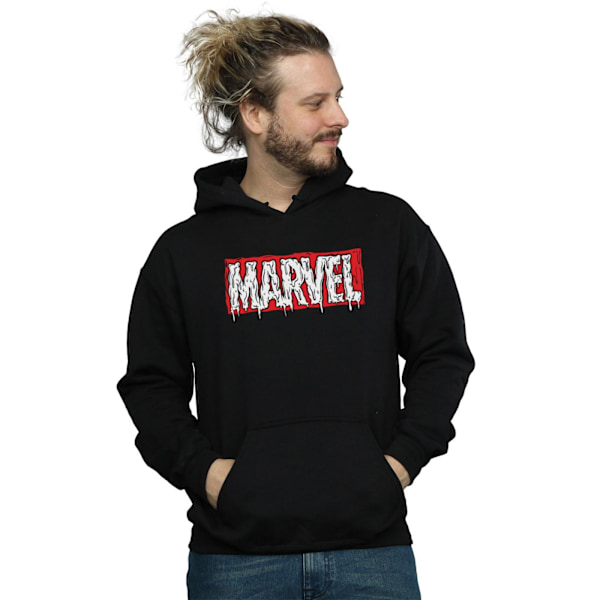 Marvel Herr Drip Logo Hoodie 4XL Svart Black 4XL