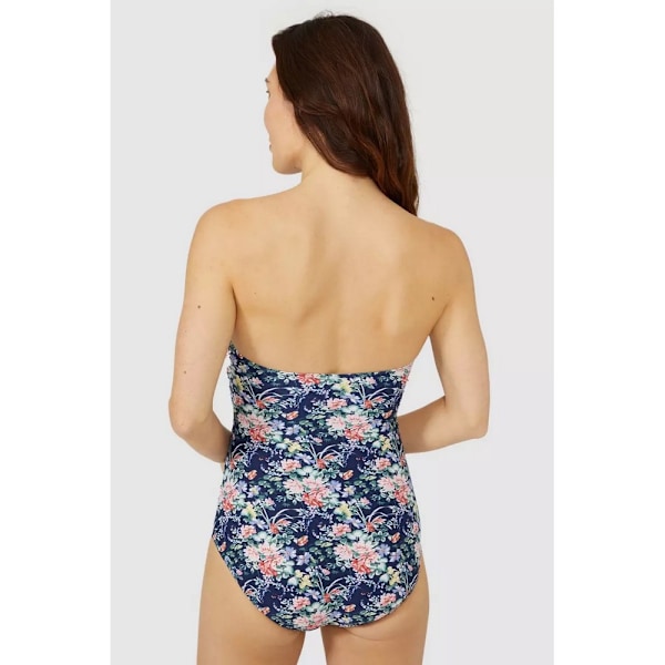 Debenhams Dam/Damer Blommig Bandeau En Delig Baddräkt 8 UK Navy 8 UK