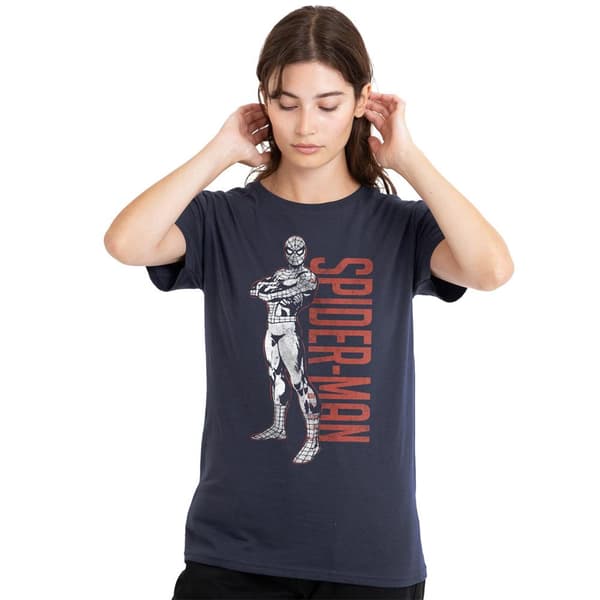 Spider-Man Dam/Dam Hero Stance T-shirt S Deep Navy Deep Navy S