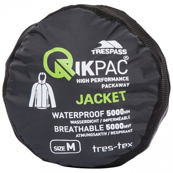 Trespass Qikpac X Unisex Packaway Jacka M Flint Flint M