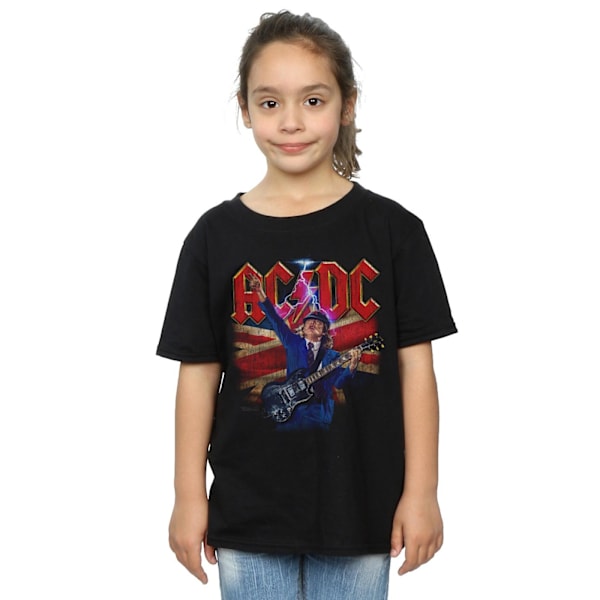 AC/DC Girls Angus Union Flag Lightning Bomull T-shirt 3-4 år Black 3-4 Years
