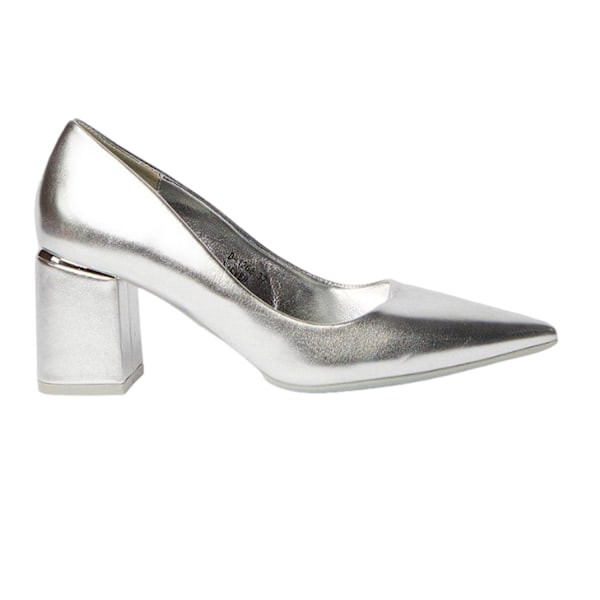 Dorothy Perkins Dam/Kvinnor Baden Metallic Detalj Medium Block Silver 3 UK