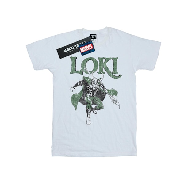 Marvel Dam/Damer Loki Scepter Bomull Boyfriend T-Shirt M Vit White M