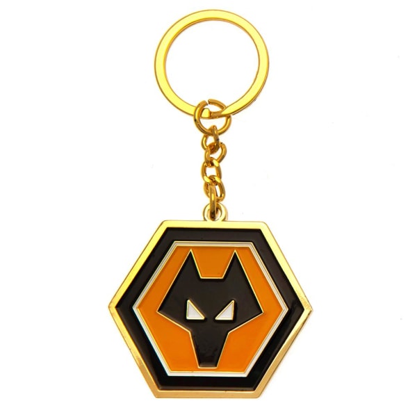 Wolverhampton Wanderers FC Crest Nyckelring En Storlek Svart/Orange/ Black/Orange/Gold One Size