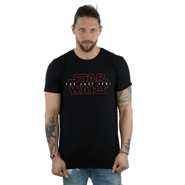 Star Wars: The Last Jedi T-shirt i bomull med logotyp för män, XL, svart Black XL