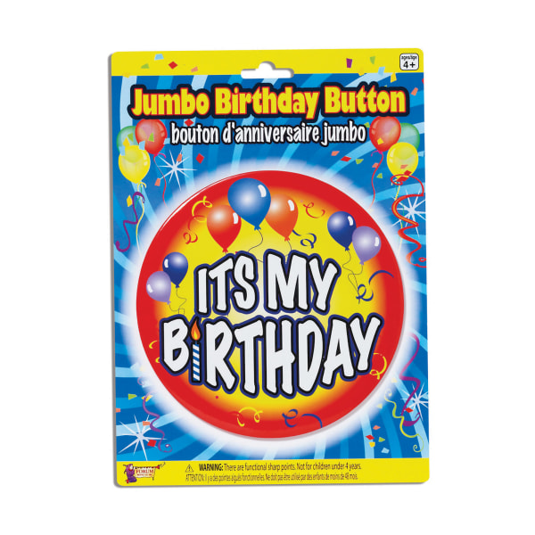 Bristol Novelty It`s My Birthday Jumbo Button Pin One Size Mult Multicoloured One Size