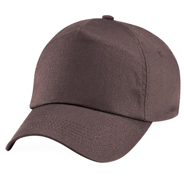 Beechfield Unisex Original 5-Panel Baseballkeps i enfärgad design, One Size Chocolate One Size