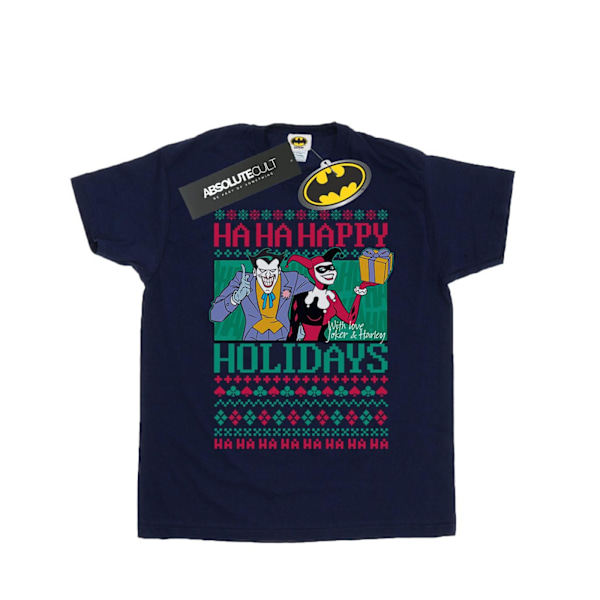 DC Comics Girls Joker And Harley Quinn Ha Ha Happy Holidays Cot Navy Blue 12-13 Years