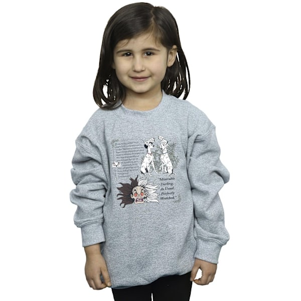 Disney Girls 101 Dalmatians Miserable Darling Sweatshirt 7-8 år Sports Grey 7-8 Years