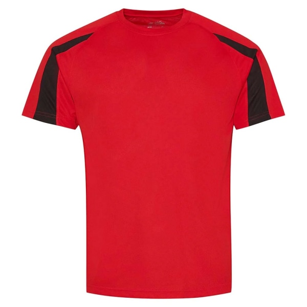 AWDis Cool Mens Contrast Moisture Wicking T-Shirt XL Fire Red/J Fire Red/Jet Black XL