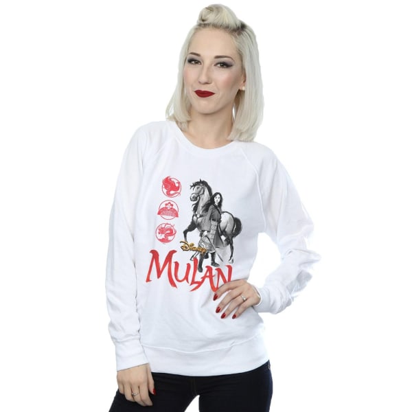 Disney Dam/Kvinnor Mulan Film Häst Pose Sweatshirt XXL Vit White XXL