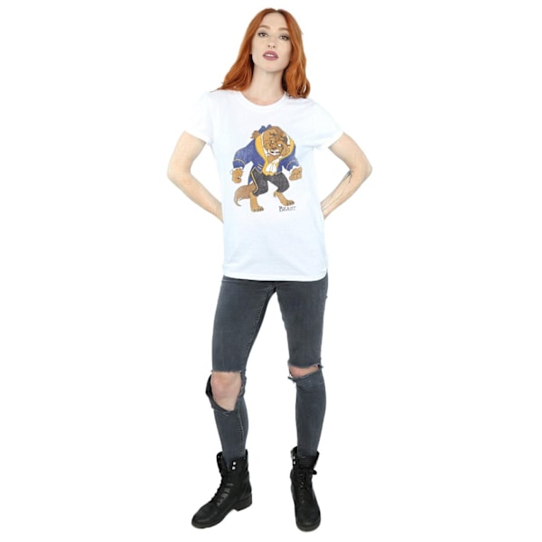 Skönheten och odjuret Dam/Dam Classic Cotton Boyfriend T-S White M