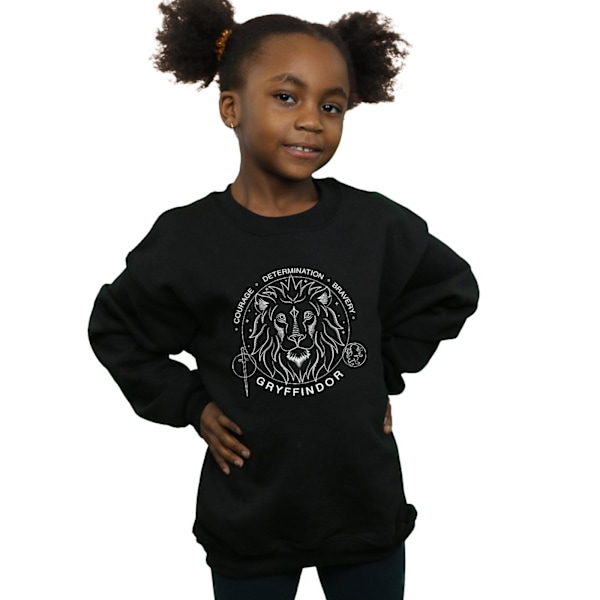 Harry Potter Tjejer Gryffindor Sigill Sweatshirt 7-8 År Svart Black 7-8 Years