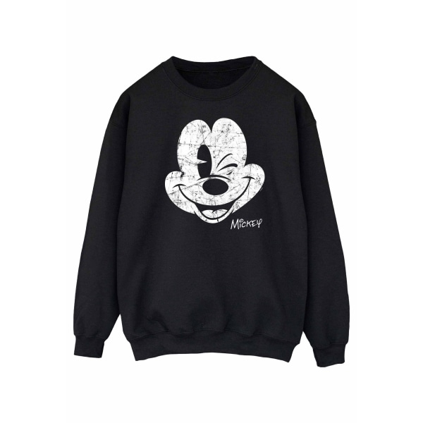 Disney Mickey Mouse Face Sweatshirt för kvinnor/damer XXL Svart Black XXL