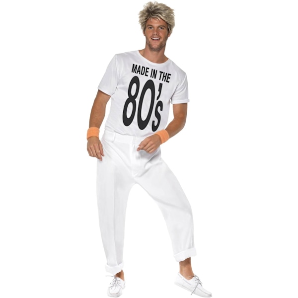Smiffys Unisex Vuxen Made In 80s Kostymset M R Vit/Svart White/Black M R