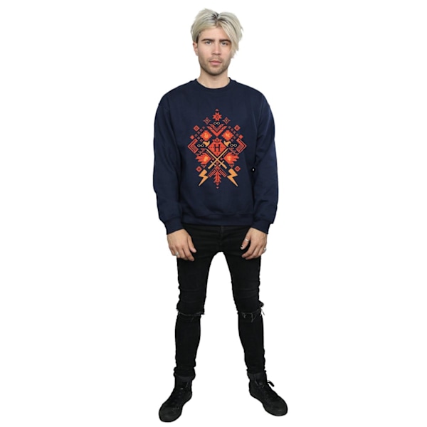 Harry Potter Jul Fair Isle Sweatshirt XXL Marinblå Navy Blue XXL