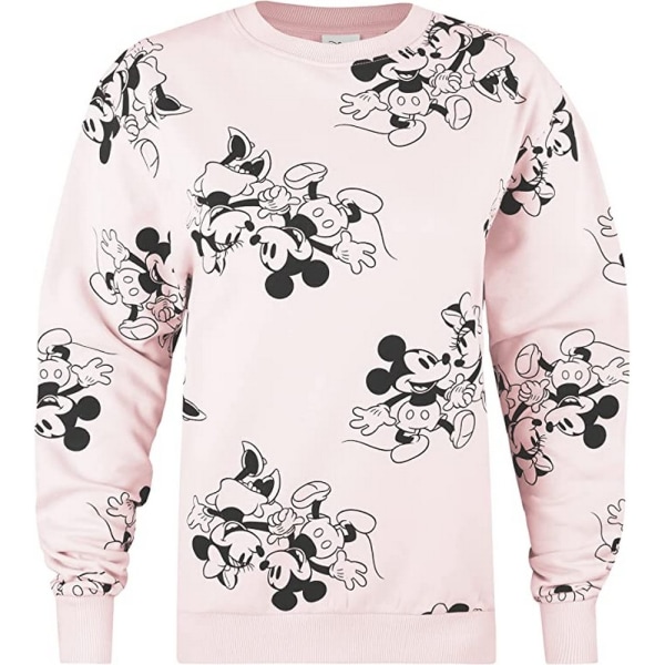 Disney Dam/Dam Mickey & Minnie Mouse Sweatshirt S Pale Pi Pale Pink/Black S