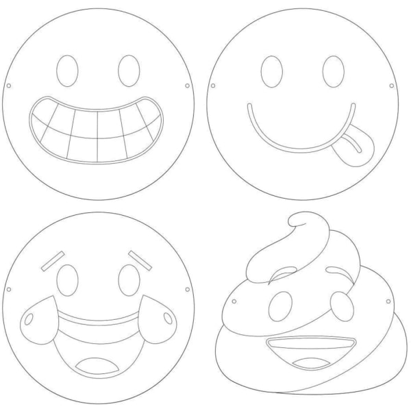 Emoji Party Mask (Pack med 72) One Size Vit/Svart White/Black One Size