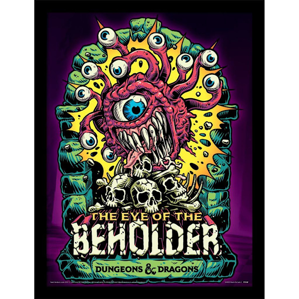 Dungeons & Dragons Beholder inramad affisch 40cm x 30cm Multifärgad Multicoloured 40cm x 30cm