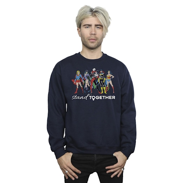 DC Comics Mens Women Of DC Stand Together Sweatshirt L Navy Blu Navy Blue L