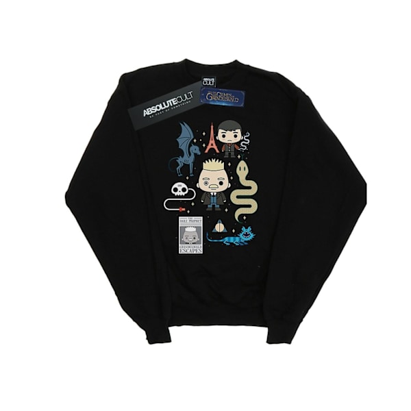 Fantastiska vidunder Kvinnors/Dam Chibi Grindelwald Sweatshirt XL Black XL