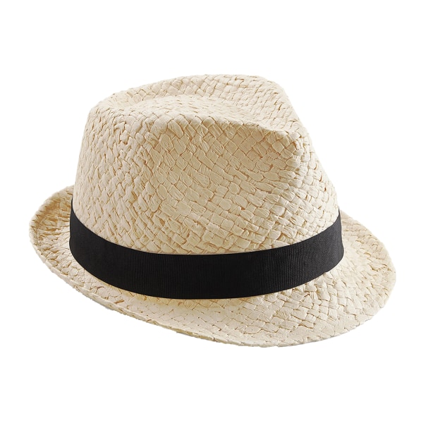 Beechfield Unisex Straw Festival Trilby Hat SM Natural Natural SM