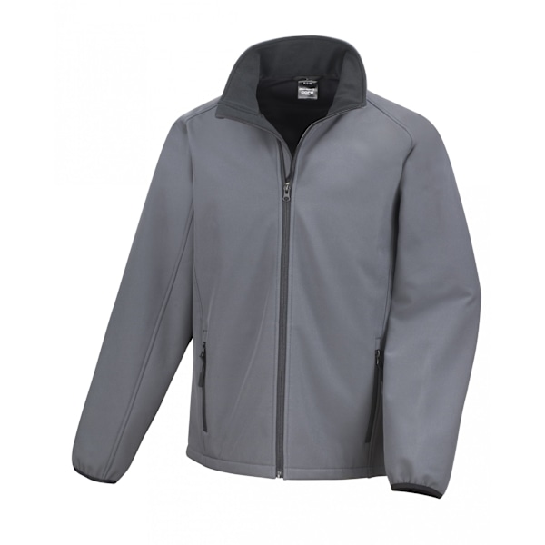 Result Core Printable Softshelljacka för herr XL Charcoal/Svart Charcoal/ Black XL