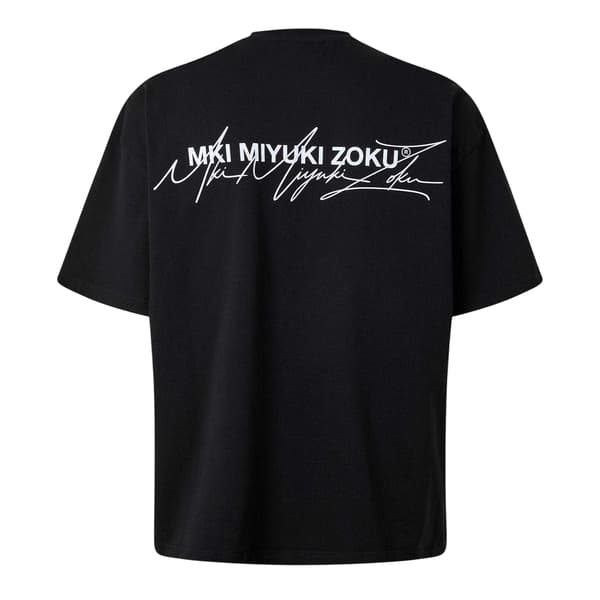 MKI MIYUKI ZOKU Herr Script Oversized T-shirt S Svart/Grå Black/Grey S
