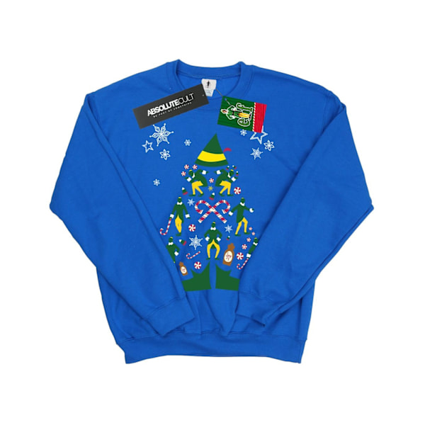 Elf Flickor Julgran Sweatshirt 7-8 År Royal Blue Royal Blue 7-8 Years