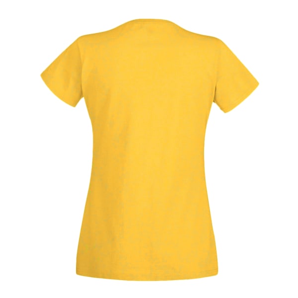 Womens/Ladies Value Fitted V-Neck Short Sleeve Casual T-Shirt X Gold X Small