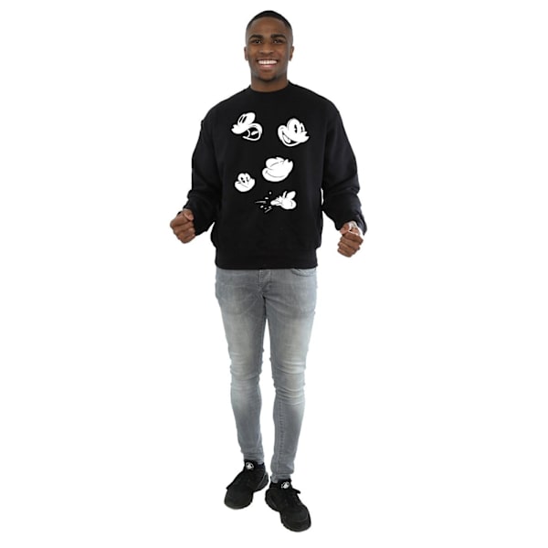 Disney Herr Mickey Mouse Faces Sweatshirt M Svart Black M