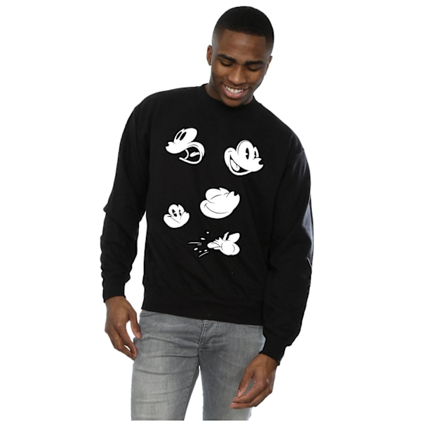 Disney Herr Mickey Mouse Faces Sweatshirt L Svart Black L