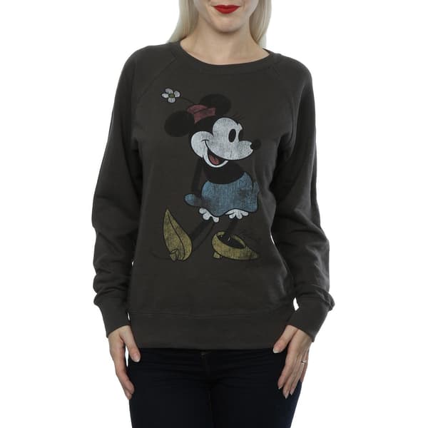 Disney Dam/Damer Classic Minnie Mouse Heather Sweatshirt M Light Graphite M