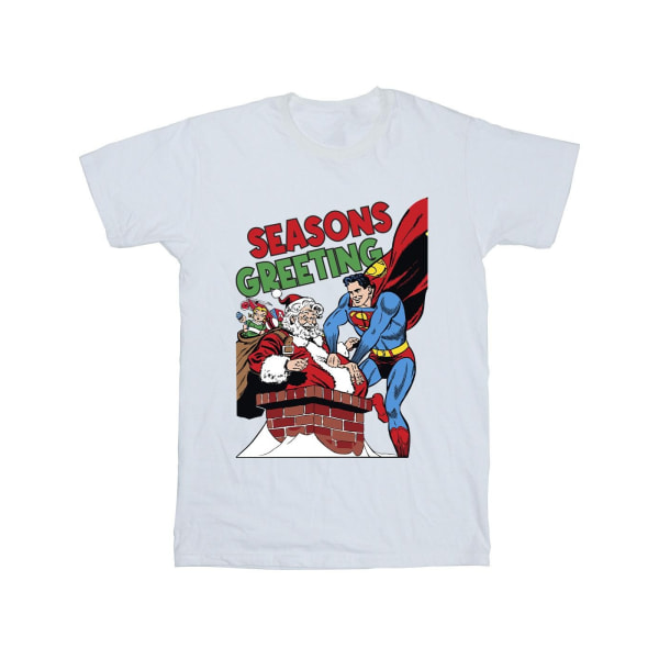 DC Comics Boys Superman Santa Comic T-Shirt 5-6 år Vit White 5-6 Years