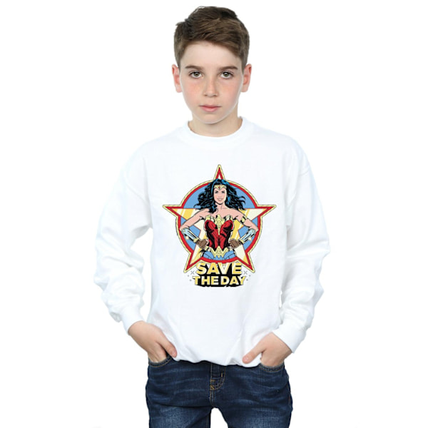 DC Comics Boys Wonder Woman 84 Star Design Sweatshirt 12-13 År White 12-13 Years