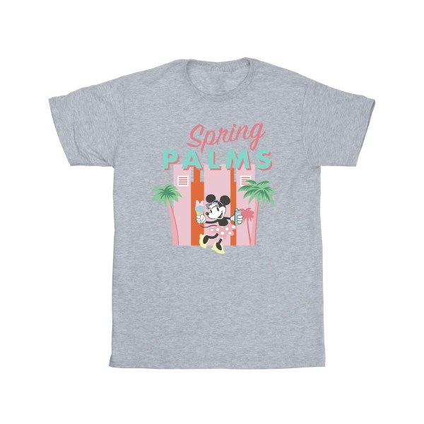 Disney Girls Minnie Mouse Spring Palms T-shirt i bomull 5-6 år Sports Grey 5-6 Years