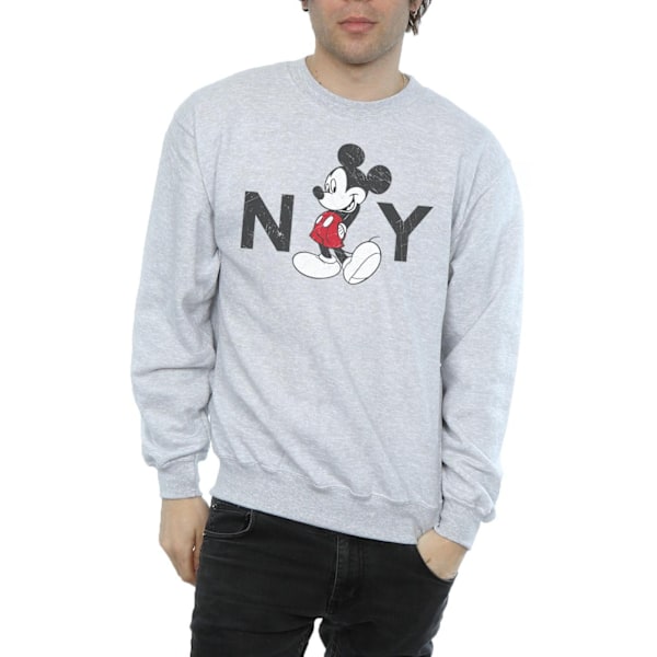 Disney Herr Mickey Mouse NY Sweatshirt S Sports Grey Sports Grey S