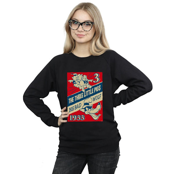 Disney Dam/Damer Tre Små Grisar Och Den Stora Stygga Vargen Tröja Black M