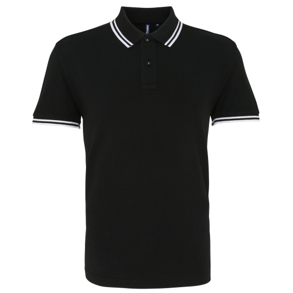 Asquith & Fox Herr Classic Fit Tipped Polo Shirt M Svart/Vit Black/ White M