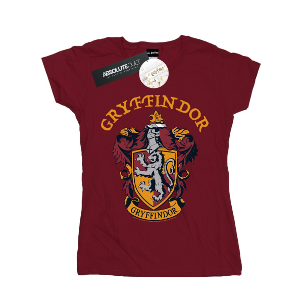 Harry Potter dam/kvinna Gryffindor Crest bomull T-shirt S Bu Burgundy S