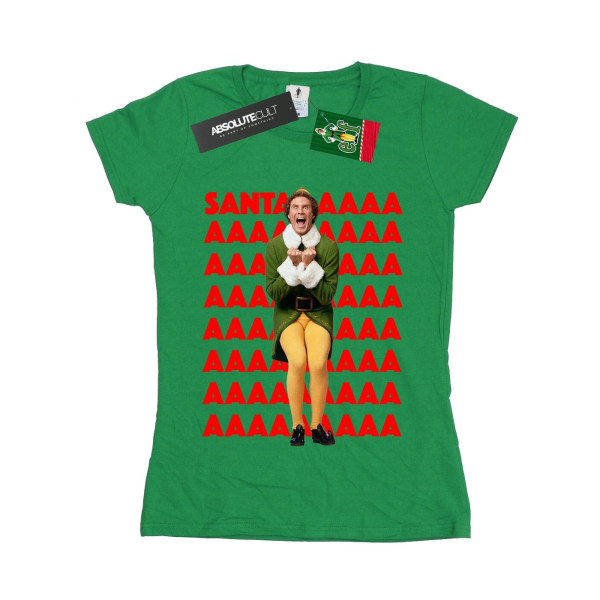 Elf Dam/Damer Buddy Santa Scream Bomull T-shirt XL Irländsk Grön Irish Green XL
