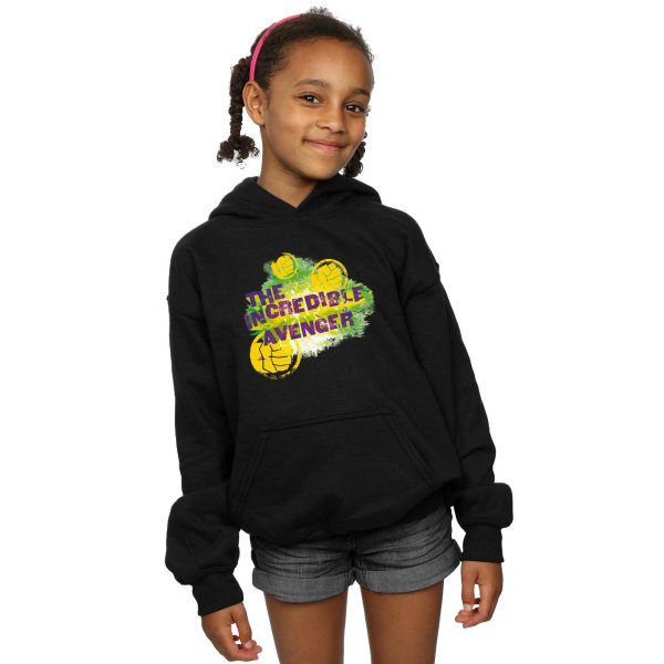 Marvel Girls Hulk Incredible Avenger Hoodie 7-8 år Svart Black 7-8 Years