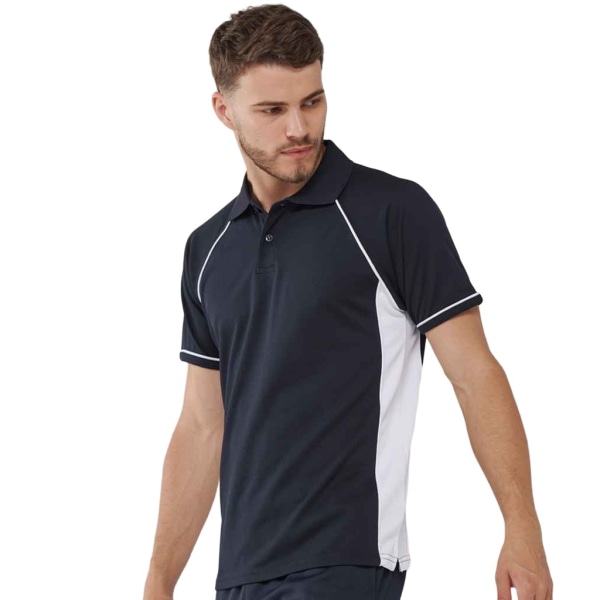 Finden & Hales Mens Performance Contrast Panel Polo Shirt XS Na Navy/White XS