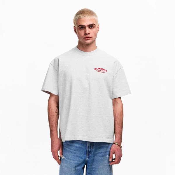 Summit Herr T-shirt med stygn, Oversized L Ecru Ecru L