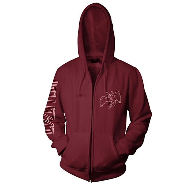 Led Zeppelin Unisex Vuxen Symboler Zip Hoodie L Mörkröd Maroon L