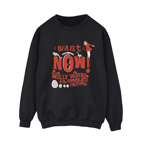 Willy Wonka Dam/Damer Verruca Salt Jag Vill Ha Den Nu Sweatshirt Black 5XL